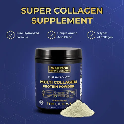 Miniatura 4 de Polvo de proteína de colágeno múltiple hidrolizado puro, polvo de colágeno, impulso de energía, para envejecimiento de la elasticidad de la piel