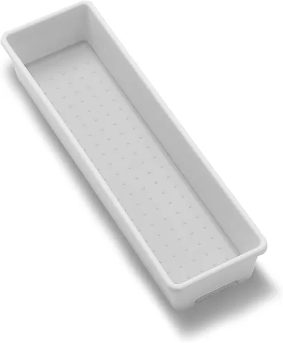 madesmart Classic - Cubo de almacenamiento largo (13 x 4 pulgadas), color blanco | non slip feet, rounded corners, open compartment, soft grip