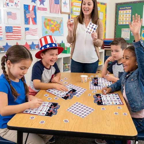 Miniatura 6 de Joy Bang 250 Anniversary USA Bingo Card Games for Kids Adults, Celebrate America 250 Years Game 250th Anniversary USA Merchandise 4th of July Bingo