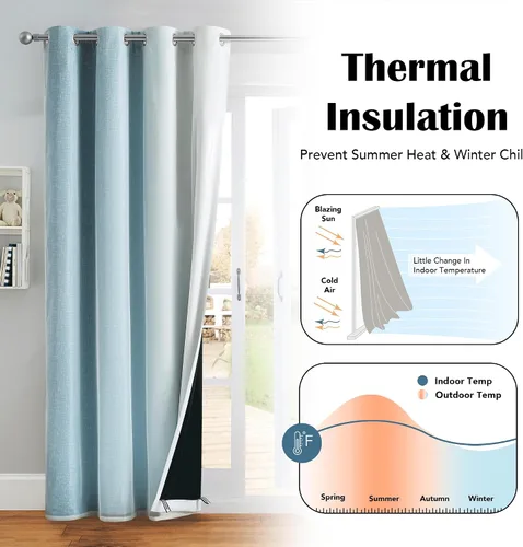 Miniatura 5 de Cortinas 100% opacas con superposición de gasa Mix and Match de doble capa, 54 pulgadas de largo, 2 paneles para dormitorio y sala de estar, azul