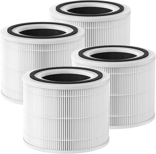 Paquete de 4 filtros de repuesto 240 compatibles con purificador de aire Puro 240, filtro purificador de aire 3 en 1 con filtros de carbón activado