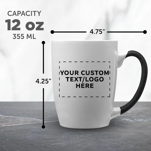 Miniatura 5 de DISCOUNT PROMOS Tazas de café personalizadas Java de dos tonos, 12 onzas, juego de 10/50/100 unidades personalizadas a granel para café, té