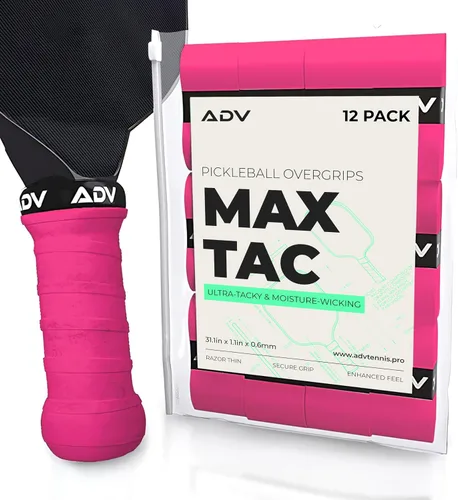 Miniatura 10 de Cinta de agarre adhesiva extremadamente pegajosa y antideslizante ADV MaxTac para pickleball - Paquete de 3, 6, 12 - Sobregrip para raqueta