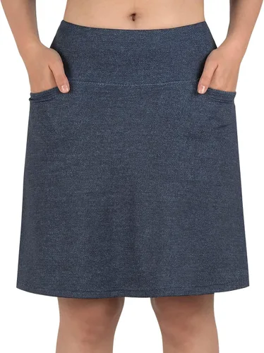 Miniatura 4 de beroy Faldas cortas para mujer, falda de 20 pulgadas hasta la rodilla para mujer, falda deportiva con pantalones cortos