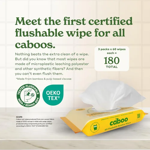 Miniatura 2 de Caboo Toallitas desechables sin árboles, certificadas desechables, seguras para sépticas, biodegradables, sin químicos, sin perfume para adultos