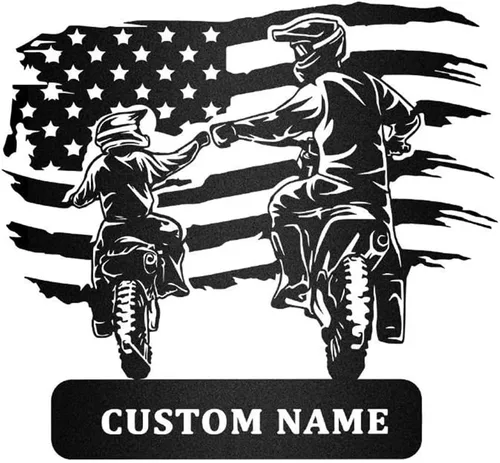 Miniatura 20 de Letrero con nombre personalizado, letrero de metal para motocicleta, decoración de pared con nombre de familia, decoración rústica para el hogar