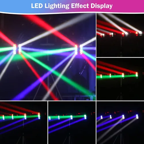 Miniatura 5 de BETOPPER Luz de escenario, luz de DJ de cabeza móvil para fiestas, luz LED de araña RGBW de 8 x 3 W, activada por sonido y control DMX-512