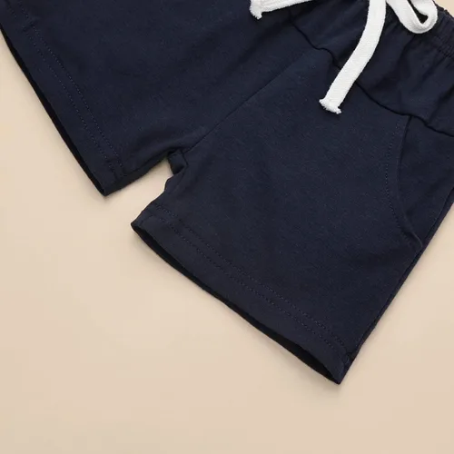 Miniatura 9 de Ropa para bebé niño pequeño, trajes de verano de manga corta, camiseta de retazos y pantalón con bolsillo, conjunto de 2 piezas, 12 meses a 4 años