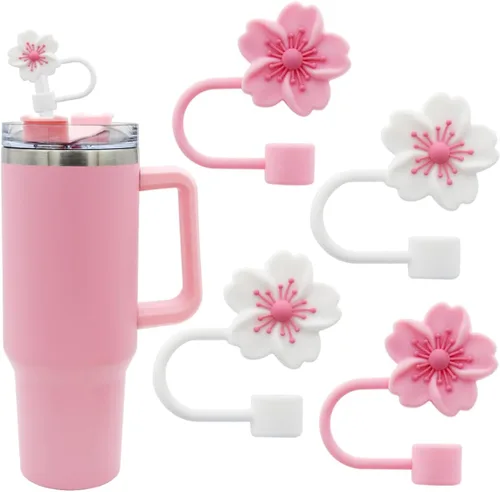 Miniatura 18 de Tapa con pajita para vaso Stanley, tapa de pajita de silicona de 10 mm 0.4 pulgadas, tapas reutilizables para pajitas, cubiertas de punta de pajita