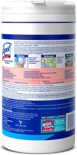 Miniatura 2 de Lysol Toallitas desinfectantes, esenciales para dormitorio, toallitas de limpieza antibacterianas multisuperficie, para desinfectar y limpiar, lino