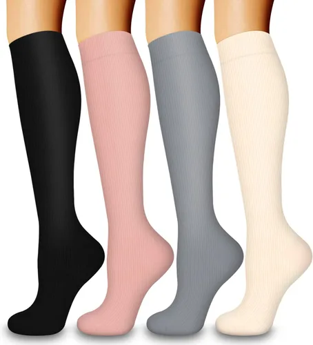 Miniatura 40 de Laite Hebe 4 pares de calcetines de compresión para mujeres y hombres, el mejor apoyo para enfermeras, correr, atletismo