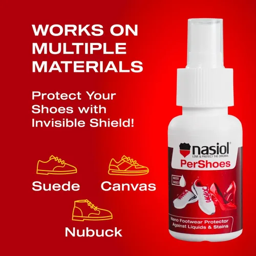 Miniatura 5 de Nasiol PerShoes Nano Shoe - Spray impermeabilizante para zapatos, revestimiento hidrofóbico y protector de calzado contra líquidos, lluvia