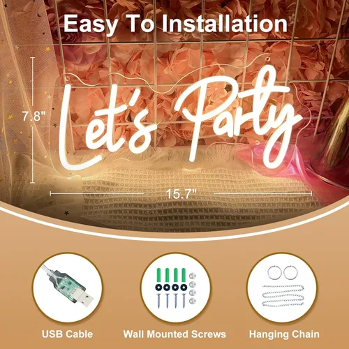 Miniatura 7 de Letreros de neón para telón de fondo, letrero de luz de neón para decoración de pared, letrero de neón LED HDJSIGN para cumpleaños, despedida