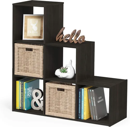 Miniatura 8 de Furinno - Estantería clásica para libros, estantes de almacenamiento, roble francés
