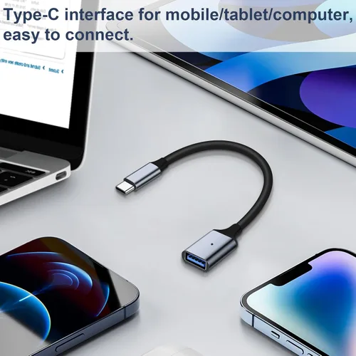 Miniatura 5 de Adaptador USB C a USB 3.0 [2 unidades], tipo C macho a USB hembra OTG cable Thunderbolt3 a USB adaptador compatible con iPhone 16 Pro Max/16