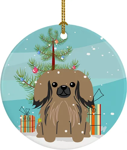 Miniatura 48 de Caroline's Treasures Adorno de cerámica para árbol de Navidad, Laika Spitz de Siberia Occidental, decoración colgante para árbol de Navidad