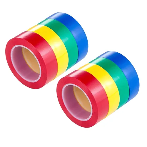 Cinta eléctrica, 8 rollos, 4 colores azul, verde, rojo, amarillo, adecuado para reparación profesional de electricistas, electrodomésticos, equipos