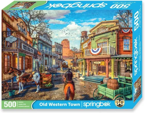 Miniatura 2 de Springbok 's Rompecabezas de 500 piezas Old Western Town - Fabricado en Estados Unidos