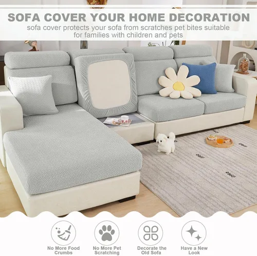 Miniatura 4 de Beacon Pet Funda universal para sofá resistente al desgaste, fundas elásticas para sofá mágico 2024, funda antideslizante en forma de L, funda
