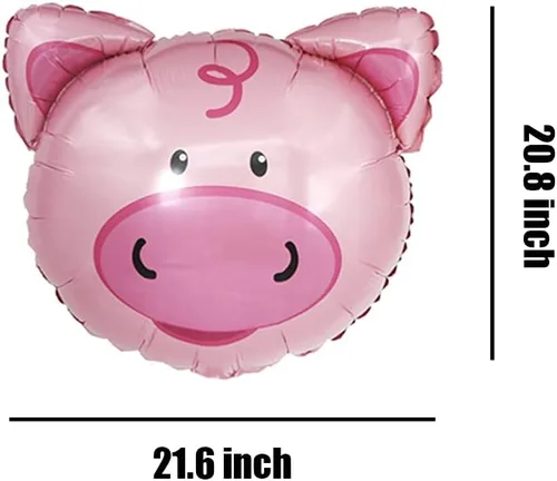 Miniatura 4 de Globos de animales de granja, cerdo, vaca, caballo, burro, globo de Mylar para animales, temática de animales, suministros de fiesta de cumpleaños