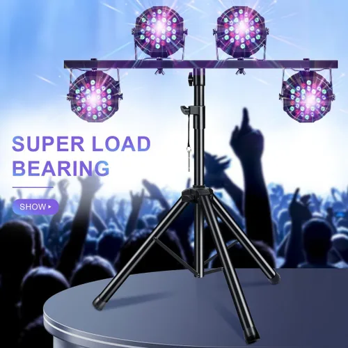 Miniatura 4 de PPH-Sisy Soporte de luz para DJ, resistente, para trípode, barra en T, luces de escenario, ajustable, 39-70 pulgadas, montaje de trípode