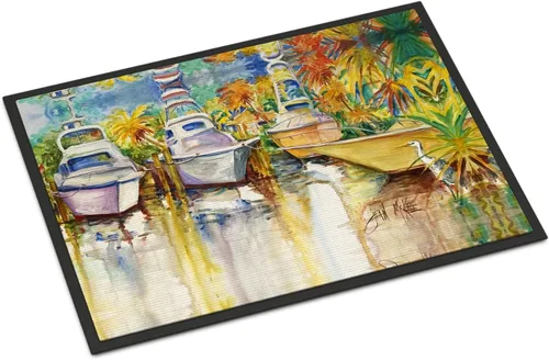 Miniatura 85 de Caroline's Treasures JMK1017JMAT - Tapete de caza de rana garza azul, 24 x 36 pulgadas, tapete para puerta delantera, interior y exterior