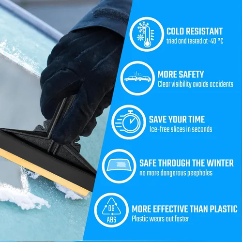Miniatura 4 de Rascador de hielo para automóvil, hoja de latón, rápido, sin esfuerzo, eficiente y fácil, raspador de hielo de latón para parabrisas de automóvil