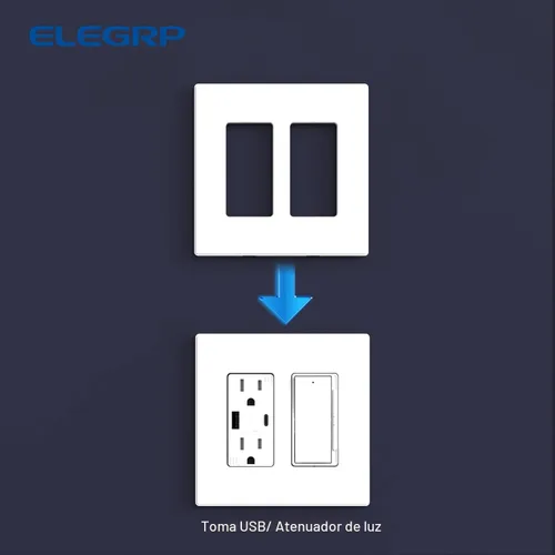 Miniatura 5 de ELEGRP Placas decorativas de pared de 2 segmentos sin tornillos, tamaño mediano, 4.88 pulgadas de alto x 4.94 pulgadas de largo, cubierta frontal