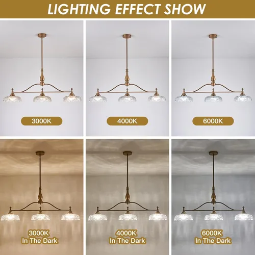 Miniatura 4 de HDDFL Candelabros Lámpara Colgante Accesorio de Luz Vintage Accesorios de Iluminación Colgante 3 Luces Candelabro Latón Mate Cocina Lámpara Colgante