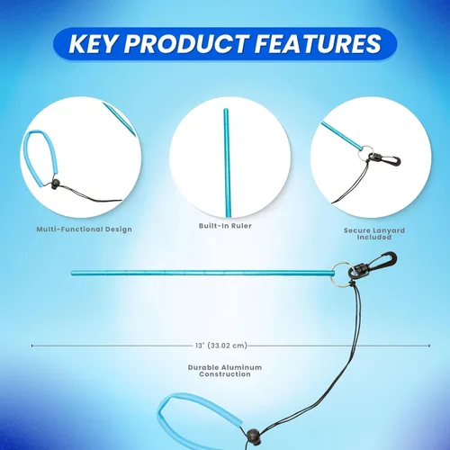 Miniatura 6 de Scuba Choice Aluminum Lobster Tickle Stick (13") with Measurement Marks and Safety Lanyard, Lightweight Durable Underwater Tool for Scuba Diving