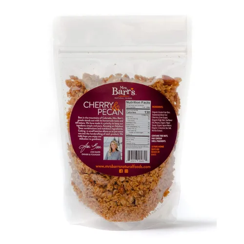 Miniatura 3 de Mrs. Barr's Natural Foods Granola Cereza y Nuez Avena orgánica certificada sin gluten Textura suave Lote pequeño Calidad gourmet