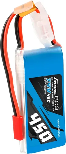 Gens ace 2S Lipo Batería 7.4V 450mAh 45C Lipo Batería con enchufe JST-SYP para helicóptero 250 y avión pequeño