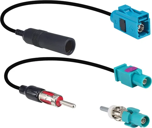 Miniatura 7 de onelinkmore Fakra Z a DIN Kit de 3 adaptadores — Fakra Z macho/hembra a Motorola DIN enchufe/zócalo, convertidor de antena de radio FM AM para VW