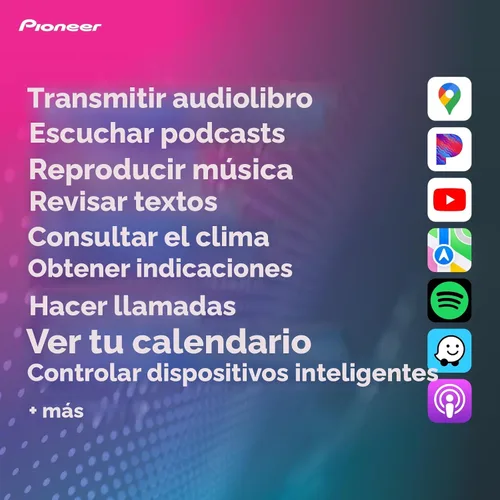 Miniatura 5 de Pioneer DMH-1770NEX Receptor multimedia digital de doble DIN, Apple CarPlay con cable y Android Auto, pantalla táctil capacitiva de 6.8
