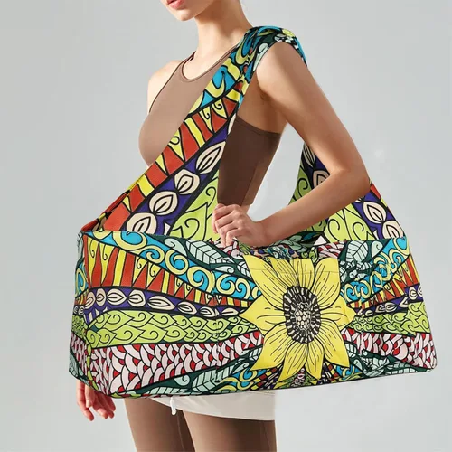 Miniatura 4 de Bolsa para esterilla de yoga – Bolsa de yoga grande con correa para esterilla de yoga, cremallera y bolsillos, bolsas de yoga y transportadores que