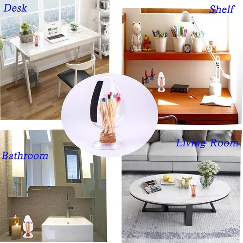 Miniatura 3 de Cloche de cristal con Striker, soporte de vidrio con Striker, Match Cloche Glass con Striker, soporte Match Striker, soporte de baño de lujo