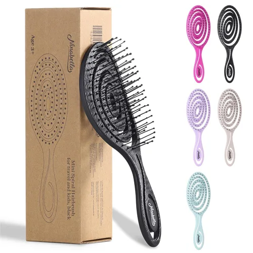 Ninabella Cepillo de pelo en espiral - Cepillo desenredante - Para peinar cabello húmedo o secado con secador - Cepillo desempañador con ventilación