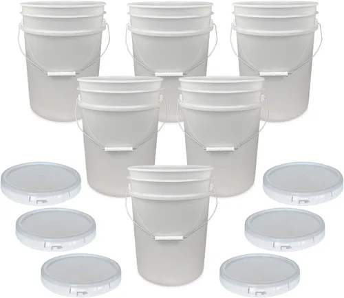 Miniatura 32 de ePackageSupply Balde de 5 galones con tapa hermética Fabricado en EE. UU. Grado alimenticio Plástico premium HDPE resistente Cubo multiuso
