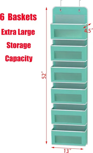 Miniatura 2 de Simple Houseware - Organizador con 6 bolsillos con ventana transparente para colgar de la puerta del armario, para recámara, baño, despensa