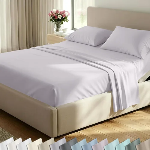 Miniatura 58 de California Design Den Juego de sábanas de lujo tamaño King - 100% algodón, 600 número de hilos, sábanas King de bolsillo profundo, ropa de cama