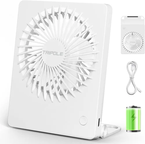 Miniatura 9 de TriPole - Ventilador de escritorio mini portátil recargable, ultra silencioso, pequeño de 4.5 pulgadas, para viajes personales con inclinación