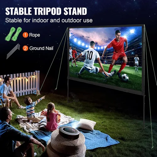 Miniatura 4 de VEVOR Pantalla de Proyector con Soporte, Pantalla de Película al Aire Libre de 100 Pulgadas 16:9 4K 1080 HD con Soporte, Pantalla de Proyección Sin