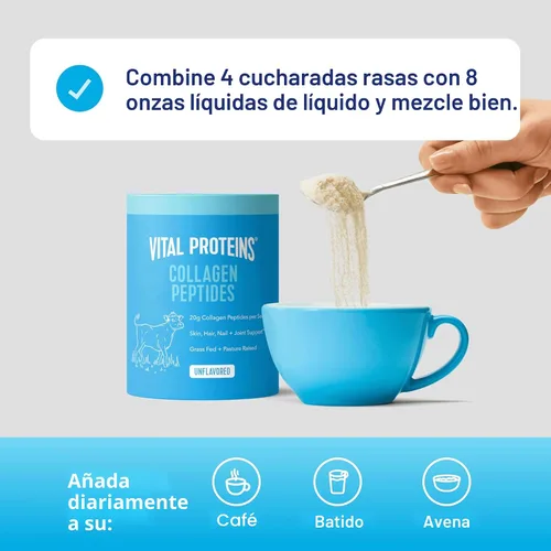 Miniatura 4 de Vital Proteins Suplemento en polvo de péptidos de colágeno para piel, cabello, uñas, salud o apoyo articular – colágeno hidrolizado – sin sabor, 7