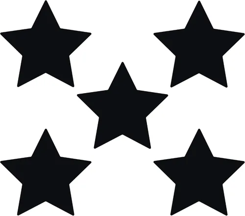 Miniatura 19 de LiteMark Durable Stars, calcomanía roja brillante de 5.5 pulgadas, uso en hormigón liso, azulejos, vidrio, paquete de 8 estrellas Rojo