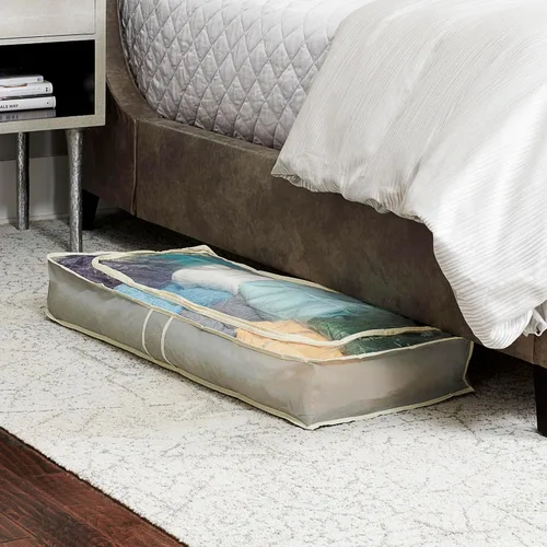 Miniatura 2 de Household Essentials Baúl de almacenamiento debajo de la cama, beige (paquete de 2)