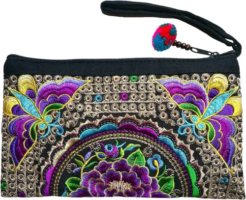 Miniatura 8 de Sabai Jai - Bolso de pulsera para teléfono inteligente - Carteras de embrague bordadas a mano Boho