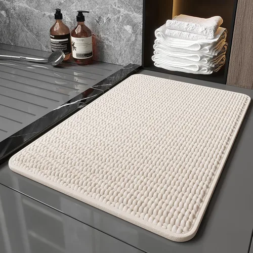 Alfombra de baño antideslizante, 20 x 32 pulgadas, lavable a máquina y absorbente de agua, alfombra de baño de microfibra suave y gruesa para ducha,