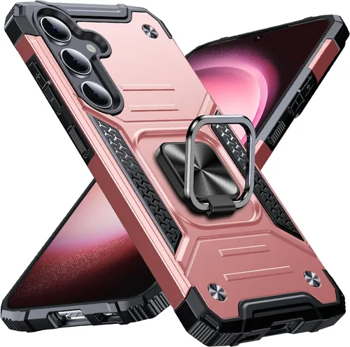 Miniatura 34 de Anqrp Funda para Galaxy S22 Ultra, Funda Protectora de Teléfono de Grado Militar con Soporte Plegable de Anillo de Metal Giratorio