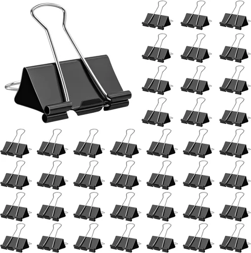 Miniatura 8 de Paquete de 120 mini clips para carpeta, clips negros para carpeta, clips de papel pequeños de 0.591 in 5/8 pulgadas. Clips de oficina