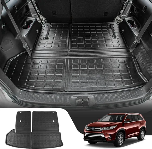 Miniatura 10 de Bomely Alfombrillas compatibles con Toyota Highlander 2014-2019 Cargo Liner TPE Protector de asiento trasero 2018 7 asientos Highlander Accesorios